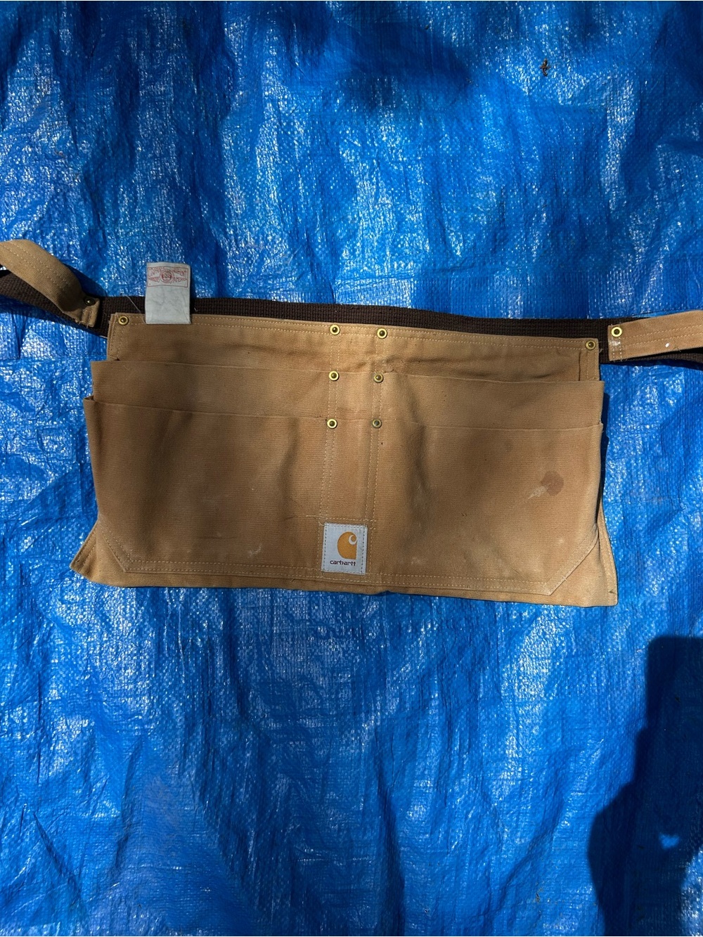 Carhartt Brown Canvas Tool Belt Apron with Multiple Pockets